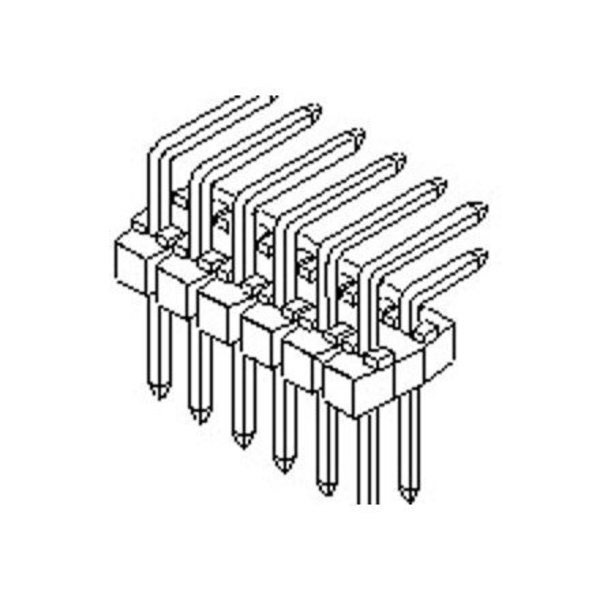 Board Connector, 18 Contact(S), 2 Row(S), Male, Right Angle, 0.1 Inch Pitch, Solder Terminal, Black, Molex, Mfr#: 901220129